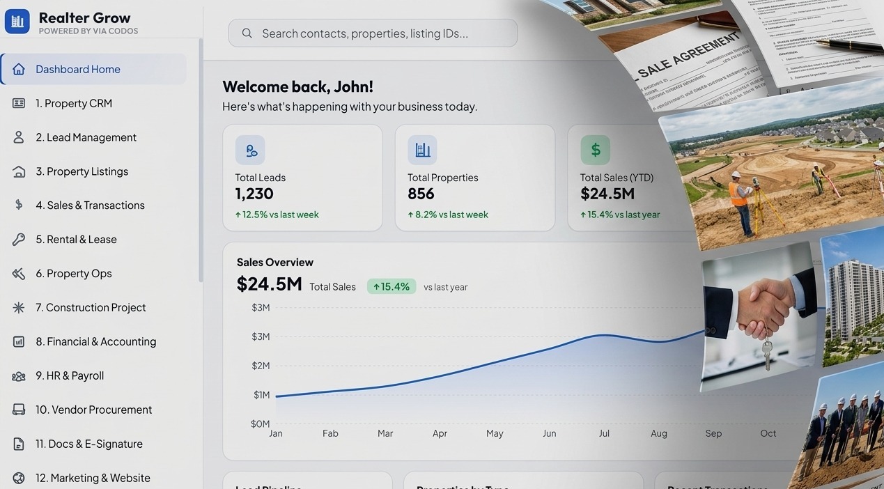Realtor Grow ERP screenshot